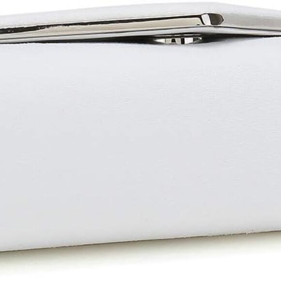 Faux Suede Clutch Bag Elegant Metal Binding Evening Purse for Wedding/Prom/Black - Picture 6 of 6